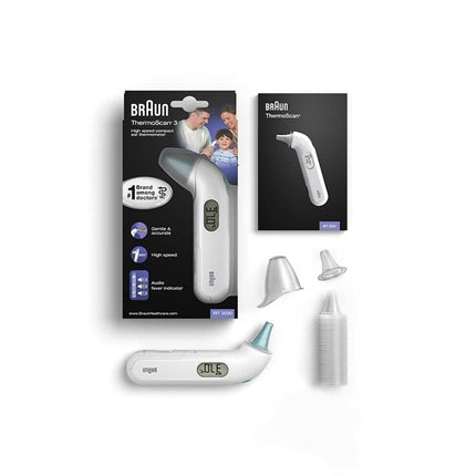 Braun ThermoScan 3 Ψηφιακό Θερμόμετρο Αυτιού, Ακριβής &amp; Άμεση Μέτρηση με Ηχητική Ένδειξη Πυρετού