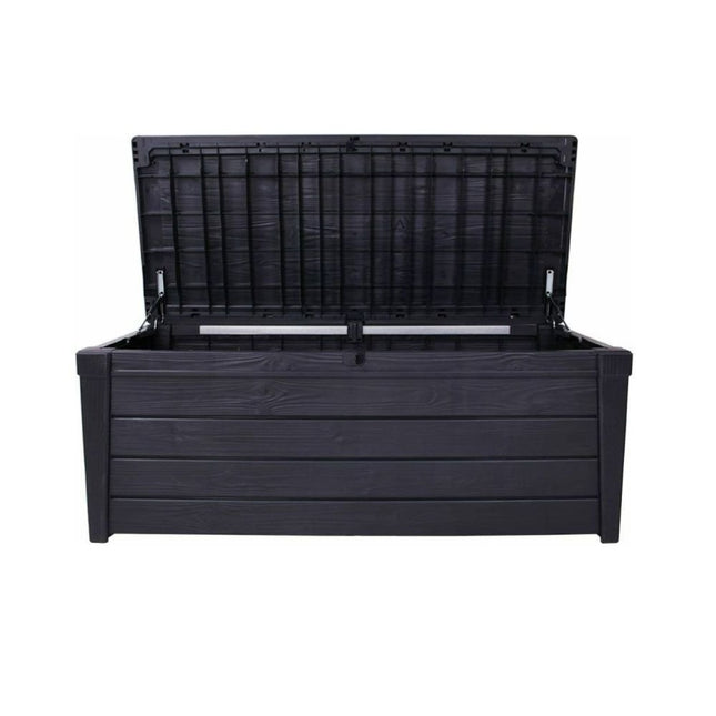 KETER Brightwood Κουτί Αποθήκευσης 454L ΑνθρακίνΙδανικό για Μαξιλάρια, Αξεσουάρ Κήπου, Εργαλεία και Παιχνίδια
