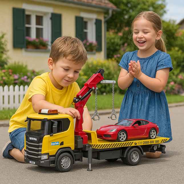 BRUDER 03552 SCANIA Super 560R Όχημα Οδικής Βοήθειας με Roadster & Ήχο, Φωτεινή Μονάδα, Ρεαλιστική Δράση Διάσωσης στον Δρόμο