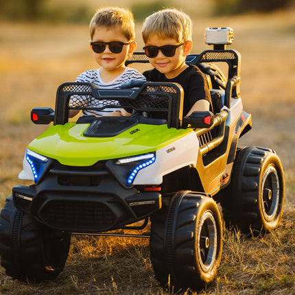 Buggy Car Ηλεκτροκίνητο Αυτοκίνητο 4×4 12V με Δερμάτινα Καθίσματα, 2 Θέσεων & Τηλεχειριστήριο 2.4G Πράσινο, 3+ Ετών