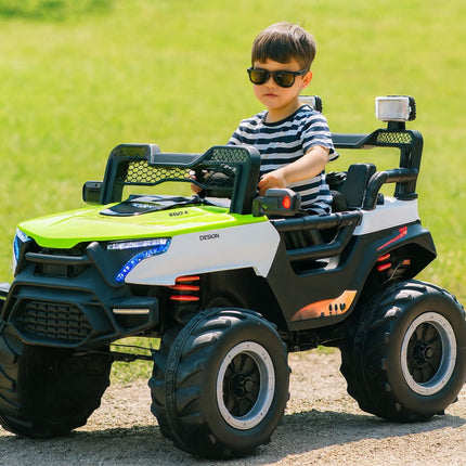 Buggy Car Ηλεκτροκίνητο Αυτοκίνητο 4×4 12V με Δερμάτινα Καθίσματα, 2 Θέσεων & Τηλεχειριστήριο 2.4G Πράσινο, 3+ Ετών