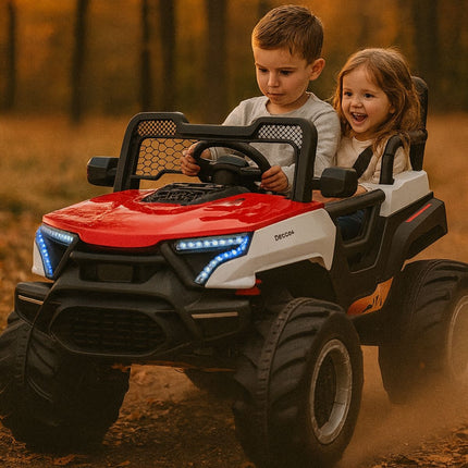 Buggy Car Ηλεκτροκίνητο Αυτοκίνητο 4×4 12V με Δερμάτινα Καθίσματα, 2 Θέσεων & Τηλεχειριστήριο 2.4G Κόκκινο, 3+ Ετών