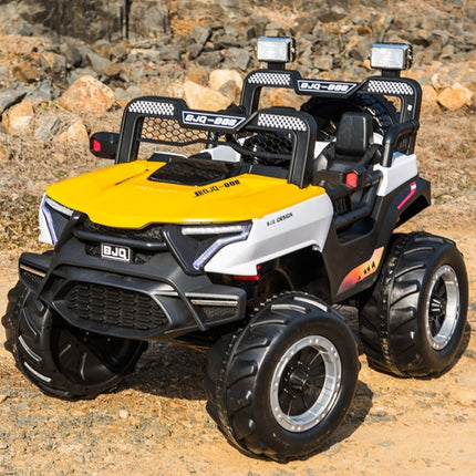 Buggy Car Ηλεκτροκίνητο Αυτοκίνητο 4×4 12V με Δερμάτινα Καθίσματα, 2 Θέσεων & Τηλεχειριστήριο 2.4G Κίτρινο, 3+ Ετών