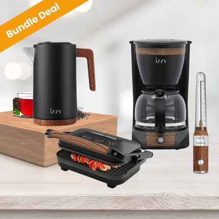 IZZY Wooden Black Edition: Premium Σετ Κουζίνας για Καφέ & Τοστ