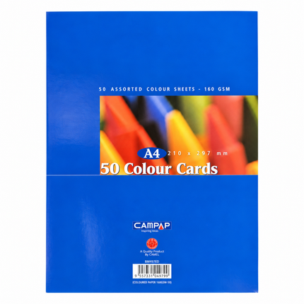 CAMPAP Χρωματιστά  Φύλλα Χαρτονιού A4 210 × 297 mm 160gsm 50 Φύλλα EB-NXART