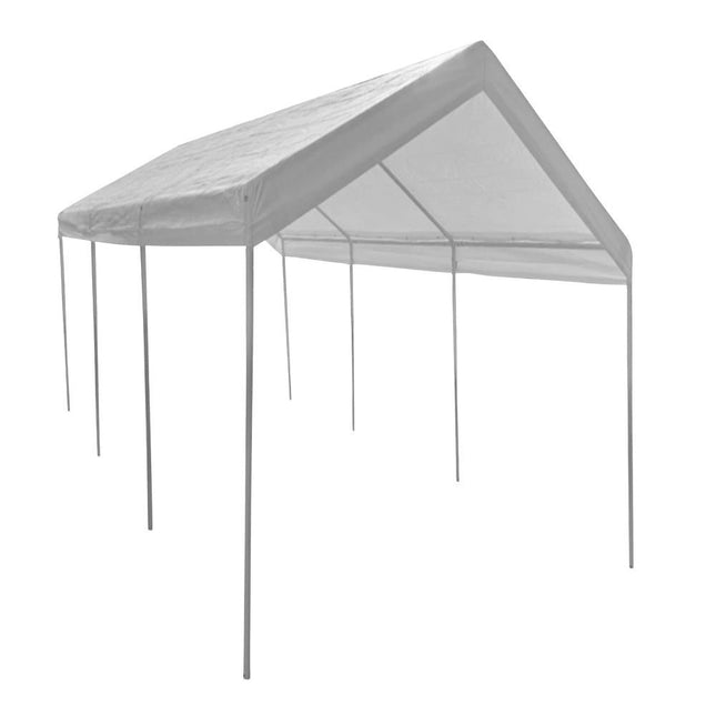 GAZEBO Τέντα Αυτοκινήτου 3x6m 180g Αδιάβροχη με UV50 Προστασία & Ύψος 2.80m, Λευκό