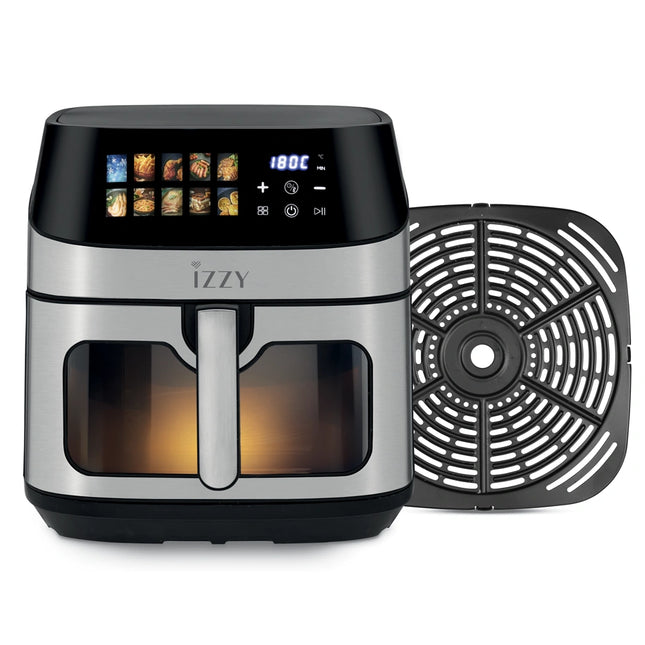Izzy Air Fryer 8.2L 2200W με Διπλή Αντίσταση, Ψηφιακή Οθόνη Αφής & 10 Προγράμματα IZ-8270 Ασημί