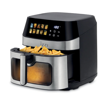 Izzy Air Fryer 8.2L 2200W με Διπλή Αντίσταση, Ψηφιακή Οθόνη Αφής & 10 Προγράμματα IZ-8270 Ασημί