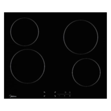 Midea Κεραμική Ηλεκτρική Εστία 4 Ζώνες Μαγειρέματος, Αισθητήρας Αφής & Προστασία Υπερθέρμανσης, MCH600F178K0 Μαύρο