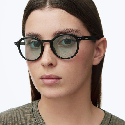 MELLER CHAUEN Unisex Γεωμετρικά Γυαλιά Ηλίου με Μαύρο Σκελετό και Μπλε Φακούς UV400 CH3-TUTBLUE Black Turquoise