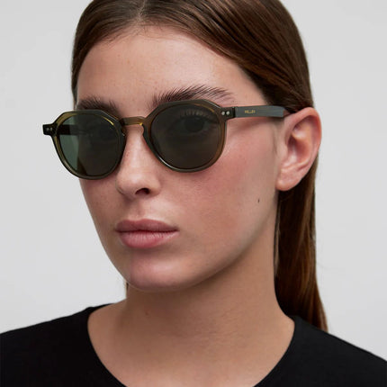 MELLER CHAUEN Unisex Γεωμετρικά Γυαλιά Ηλίου με Πράσινο Σκελετό και Πράσινους Πολωτικούς Φακούς UV400 CH4-MOSSOLI Moss Olive