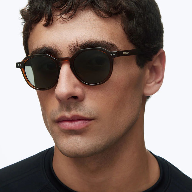 MELLER CHAUEN Unisex Γεωμετρικά Γυαλιά Ηλίου με Πορτοκαλί Σκελετό και Πράσινους Polarized Φακούς UV400 CH4-MUSTARDOLI Mustard Olive
