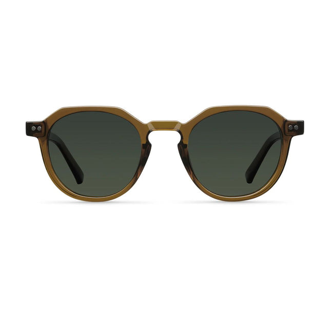 MELLER CHAUEN Unisex Γεωμετρικά Γυαλιά Ηλίου με Πορτοκαλί Σκελετό και Πράσινους Polarized Φακούς UV400 CH4-MUSTARDOLI Mustard Olive