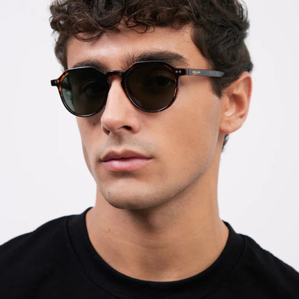 MELLER CHAUEN Unisex Γεωμετρικά Γυαλιά Ηλίου με Σκελετό Ταρταρούγα και Πράσινους Πολωτικούς Φακούς UV400 CH3-TIGOLI Tigris Olive