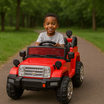 Ηλεκτροκίνητο Αυτοκίνητο 12V με Τηλεχειριστήριο, Ηχητικά Εφέ LED Φώτα & Bluetooth Kόκκινο, 3+ Ετών