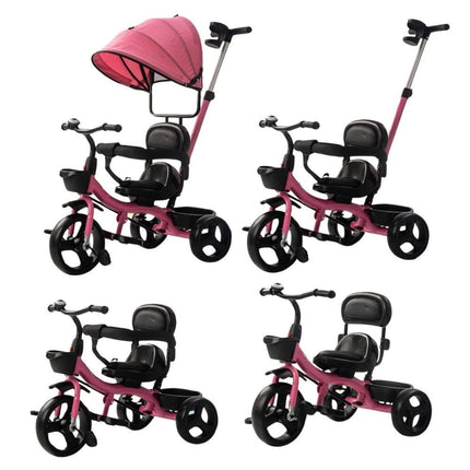 Παιδικό Πολυλειτουργικό Τρίκυκλο Ποδήλατο 4 σε 1 με Γονικό Έλεγχο, Αντιηλιακό Κάλυμμα, Ζώνη Ασφαλείας, Καλάθι, & Θήκη για Μπουκάλι
