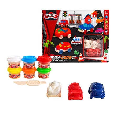 Magic Dough Funny Cars Σετ Πλαστελίνες με Αυτοκινητάκια 16 Τεμάχια 3+ Ετών
