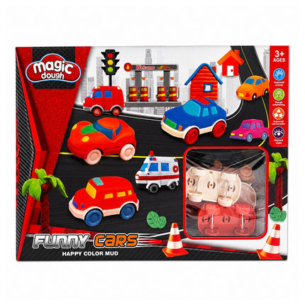 Magic Dough Funny Cars Σετ Πλαστελίνες με Αυτοκινητάκια 16 Τεμάχια 3+ Ετών