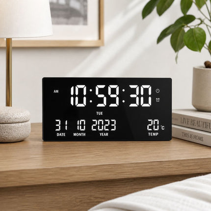 LED Digital Clock Ψηφιακό Ρολόι Τοίχου με Ημερολόγιο, Θερμοκρασία και Ξυπνητήρι JH3615