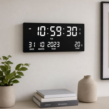 LED Digital Clock Ψηφιακό Ρολόι Τοίχου με Ημερολόγιο, Θερμοκρασία και Ξυπνητήρι JH3615