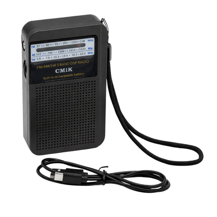 CMik Radio Φορητό Επαναφορτιζόμενο Ραδιόφωνο FM/AM/SW με Υποδοχή Ακουστικών και Κεραία MK-308