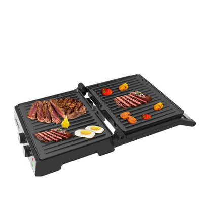 DECAKILA 2σε1 Επιτραπέζια Ηλεκτρική Γκριλιέρα/ Ψησταριέρα 2000W 29x24cm με Αντικολλητικές Πλάκες & Ρυθμιζόμενο Θερμοστάτη KEEC079M