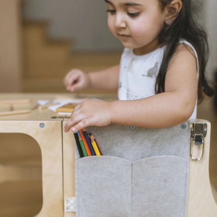 STEP’n’SIT® Montessori Βοηθητικός Πύργος και Τραπέζι 2 σε 1 Μετατρέψιμο Έπιπλο για Παιδιά 18+ Μηνών Ξύλο