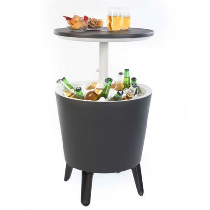 KETER Cool Bar 3σε1 Τραπεζάκι & Ψύκτης Ποτών Εξωτερικού Χώρου με Χωρητικότητα Κάδου 30L, Γκρι