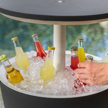 KETER Cool Bar 3σε1 Τραπεζάκι & Ψύκτης Ποτών Εξωτερικού Χώρου με Χωρητικότητα Κάδου 30L, Γκρι