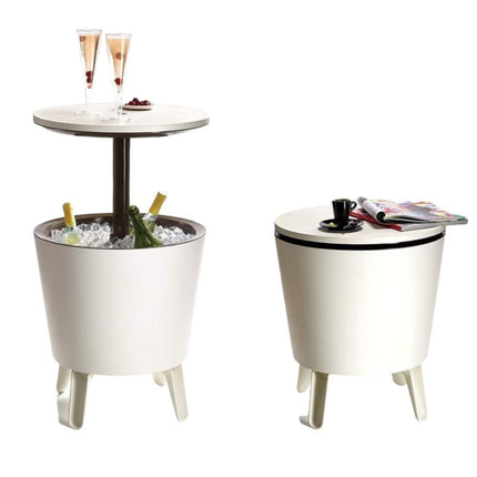 KETER Cool Bar 3σε1 Τραπεζάκι & Ψύκτης Ποτών Εξωτερικού Χώρου με Χωρητικότητα Κάδου 30L, Άσπρο