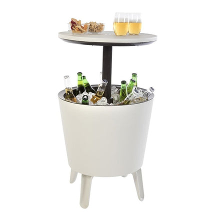 KETER Cool Bar 3σε1 Τραπεζάκι & Ψύκτης Ποτών Εξωτερικού Χώρου με Χωρητικότητα Κάδου 30L, Άσπρο