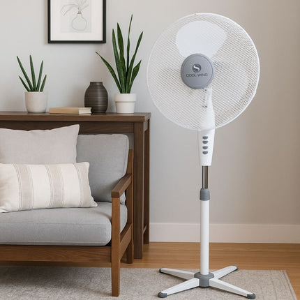 COOLWIND Ανεμιστήρας Δαπέδου 16” με Ρυθμιζόμενο Ύψος & 3 Ταχύτητες