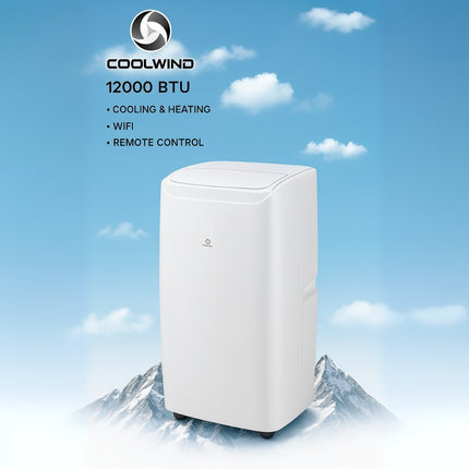 COOLWIND Φορητό Κλιματιστικό 12000 BTU με Wi-Fi  με 4 Λειτουργίες Ψύξη, Θέρμανση, Ανεμιστήρας, Αφύγρανση, Αυτόματη