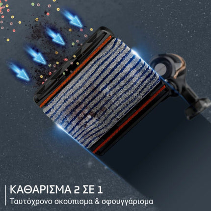 Rowenta X-Force Flex 15.60 Animal Aqua Επαναφορτιζόμενη Σκούπα Stick 550W για Σκούπισμα και Σφουγγάρισμα με Αυτονομία έως 60 Λεπτά RH99G3