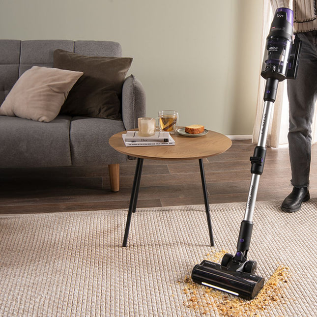 IZZY Galaxy G5 Επαναφορτιζόμενη Ασύρματη Σκούπα Stick & Χειρός 29.6V 680W BLDC με Κάδο Σκόνης 1.4L, Smart Sensor και Αυτονομία έως 90 Λεπτά 225054 Μαύρο/Μωβ