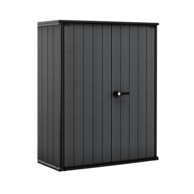 KETER CORTINA ALTO Πλαστική Αποθήκη Κήπου 1400L,140×73.6×170.4cm Wood Grey