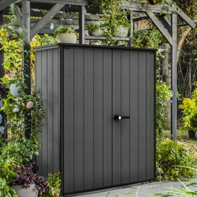 KETER CORTINA ALTO Πλαστική Αποθήκη Κήπου 1400L,140×73.6×170.4cm Wood Grey