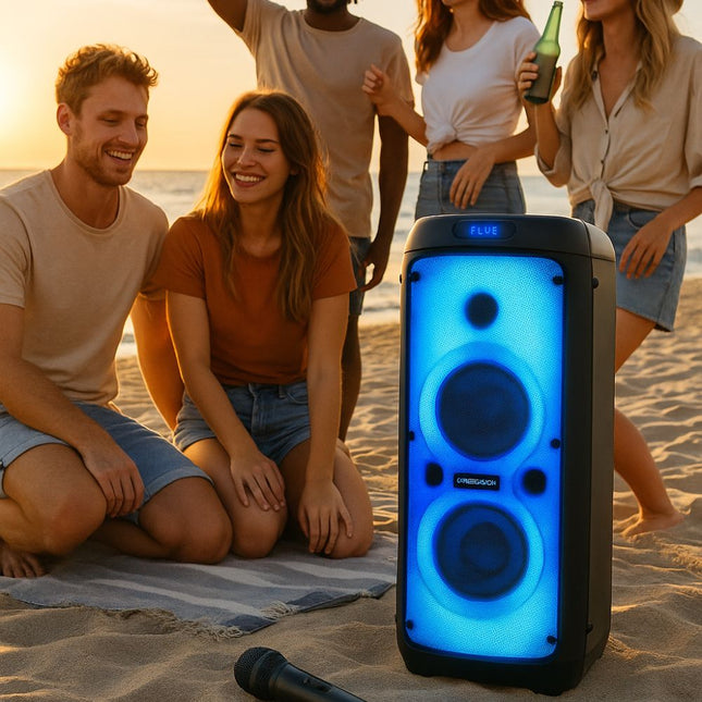 CRYSTAL AUDIO PRT14 Bluetooth Party Speaker 80W με LED Φωτισμό & Ασύρματο Μικρόφωνο Karaoke