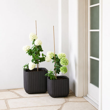 KETER Πλαστική Γλάστρα Κύβος M 40cm 612081 Ανθρακί