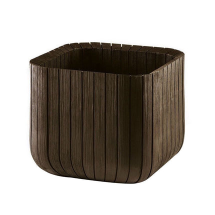 KETER Πλαστική Γλάστρα Κύβος M 40cm 612079 Καφέ