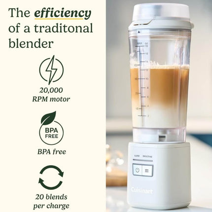 Cuisinart To Go Portable Blender Φορητό Μπλέντερ 0.5L Ασύρματο USB-C PBL100U Ασημί