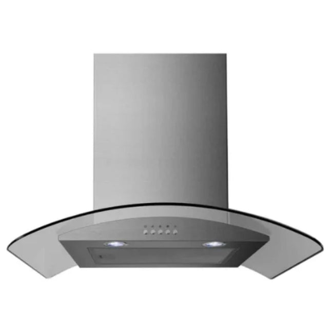 Midea Επιτοίχιος Απορροφητήρας 60cm με Καμπύλο Γυαλί, 630 m³/h, LED Φωτισμός, Μηχανικά Πλήκτρα, MH60G3250X Inox