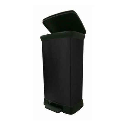 CURVER Κάδος Απορριμμάτων 50L με Πεντάλ &amp; Silent Καπάκι, Κομψός Μεταλλικός Σχεδιασμός