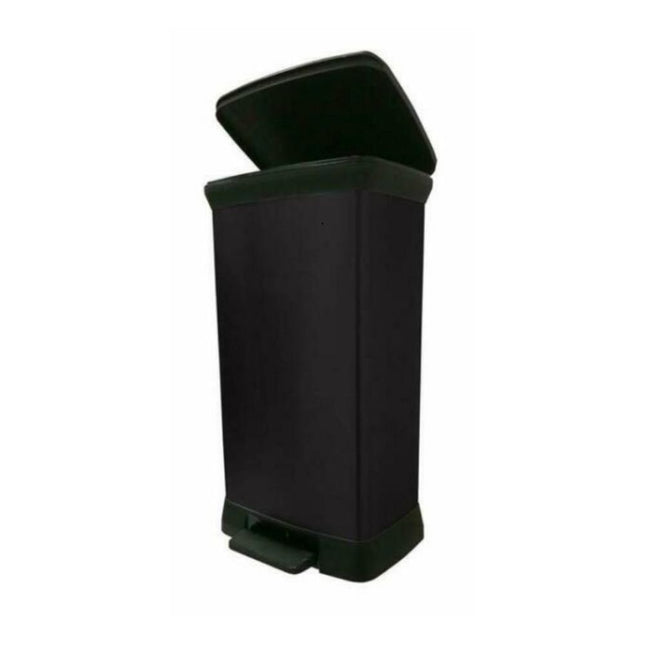 CURVER Κάδος Απορριμμάτων 50L με Πεντάλ &amp; Silent Καπάκι, Κομψός Μεταλλικός Σχεδιασμός
