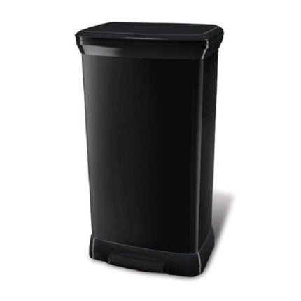 CURVER Κάδος Απορριμμάτων 50L με Πεντάλ &amp; Silent Καπάκι, Κομψός Μεταλλικός Σχεδιασμός