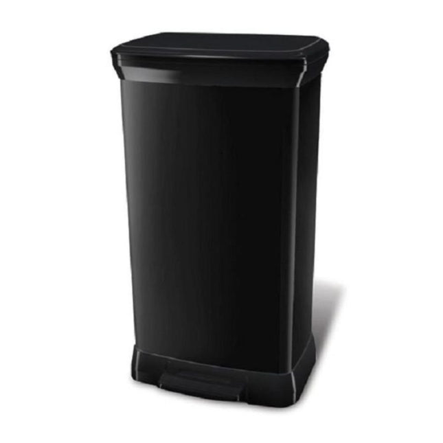 CURVER Κάδος Απορριμμάτων 50L με Πεντάλ &amp; Silent Καπάκι, Κομψός Μεταλλικός Σχεδιασμός