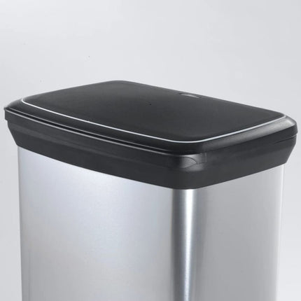 CURVER Deco 50L Κάδος Απορριμμάτων με Πεντάλ, Αντιχαρακτικό Μεταλλικό Φινίρισμα &amp; Αντιοσμικό Καπάκι