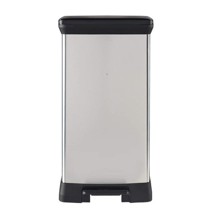 CURVER Deco 50L Κάδος Απορριμμάτων με Πεντάλ, Αντιχαρακτικό Μεταλλικό Φινίρισμα &amp; Αντιοσμικό Καπάκι