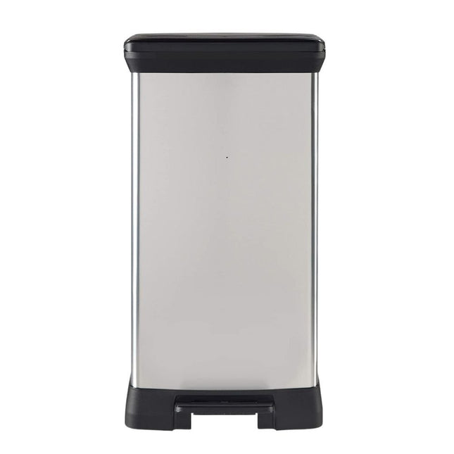 CURVER Deco 50L Κάδος Απορριμμάτων με Πεντάλ, Αντιχαρακτικό Μεταλλικό Φινίρισμα &amp; Αντιοσμικό Καπάκι