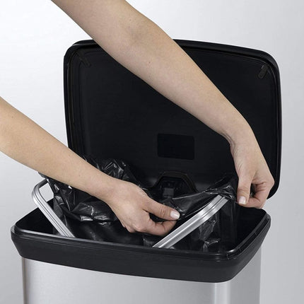 CURVER Deco 50L Κάδος Απορριμμάτων με Πεντάλ, Αντιχαρακτικό Μεταλλικό Φινίρισμα &amp; Αντιοσμικό Καπάκι